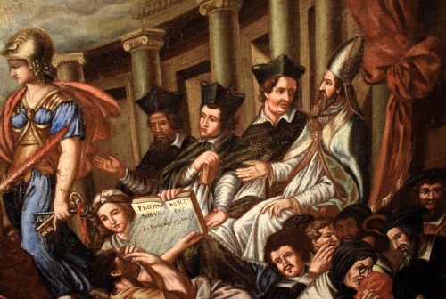 Le triomphe de l'Église sur les hérésies des jansénistes - Ecole française du XVIIe siècle - Louis XIV